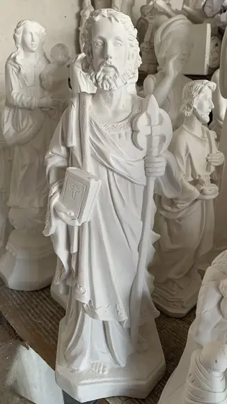 São Judas Imagem São Judas Tadeu Barroco em Gesso Cru