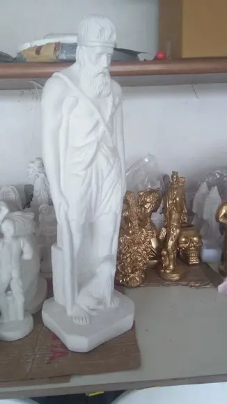 São Lazaro Imagem Lazaro Escultura Santo em Gesso Natural 60