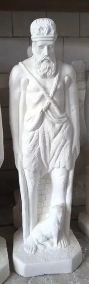 São Lazaro Imagem Lazaro Escultura Santo em Gesso Natural 60