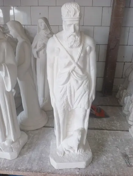 São Lazaro Imagem Lazaro Escultura Santo em Gesso Natural 60