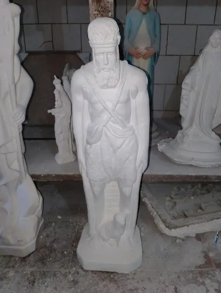 São Lazaro Imagem Lazaro Escultura Santo em Gesso Natural 60