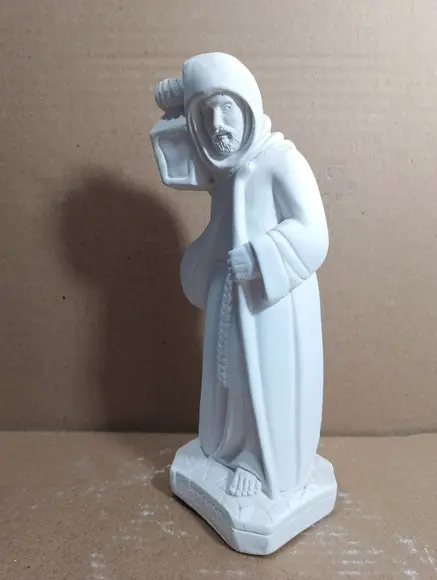 São Longuinho Imagem São Loguinho Escultura Gesso com 20cm
