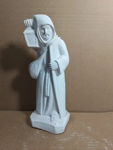 São Longuinho Imagem São Loguinho Escultura Gesso com 20cm