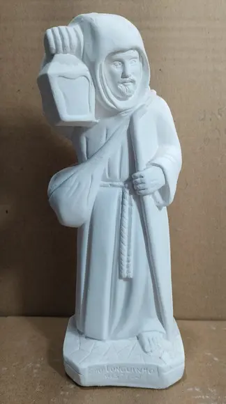 São Longuinho Imagem São Loguinho Escultura Gesso com 20cm