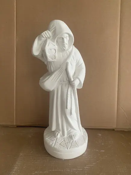 São Longuinho Imagem São Longuinho Escultura em Gesso 30cm