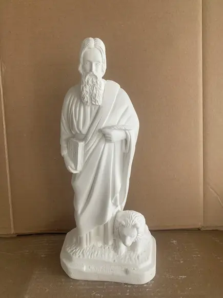 São Marcos Imagem Santo São Marcos com 30cm Gesso Cru