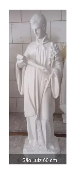 São Luis Imagem Santo São Luiz Gonzaga em Gesso Cru