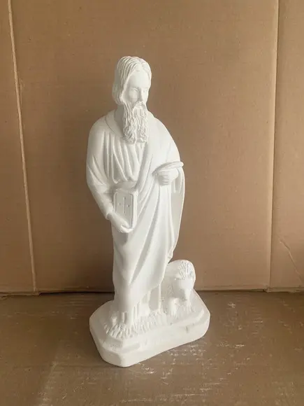 São Marcos Imagem Santo São Marcos com 30cm Gesso Cru