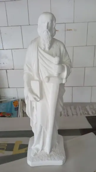 São Paulo Imagem Santo São Paulo Escultura Gesso Cru 60cm