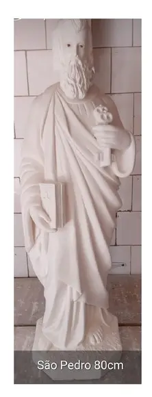 São Pedro Imagem Santo São Pedro com Olho de Vidro 80cm