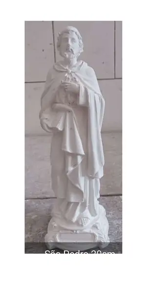 São Pedro Imagem Santo São Pedro Escultura Gesso Cru