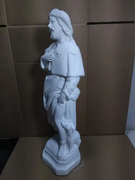 São Roque Imagem Santo São Roque em Gesso Cru