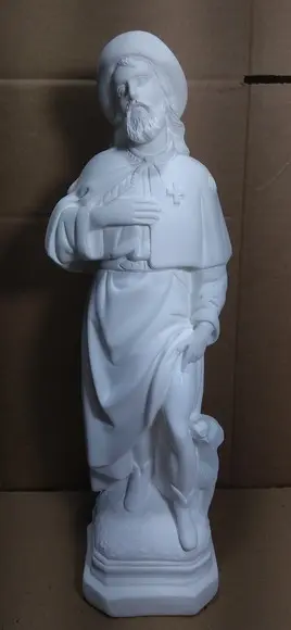 São Roque Imagem Santo São Roque em Gesso Cru