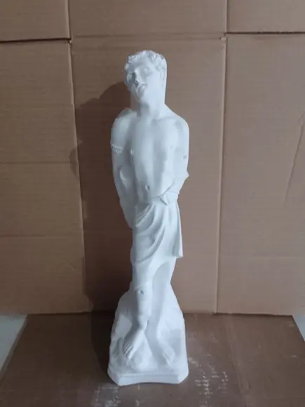 São Sebastião Imagem Santo São Sebastião em Gesso Cru 40cm