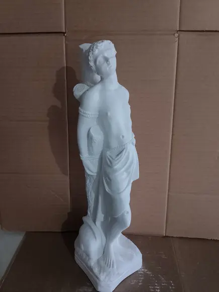 São Sebastião Imagem Santo São Sebastião em Gesso Cru 40cm