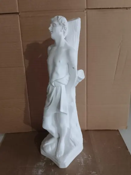 São Sebastião Imagem Santo São Sebastião em Gesso Cru 40cm