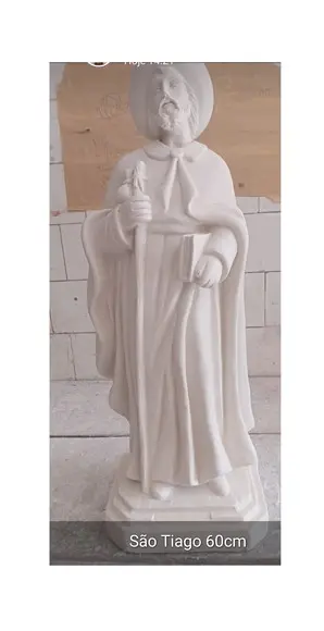 São Tiago Inagem Santo São Tiago Escultura Grande 60cm