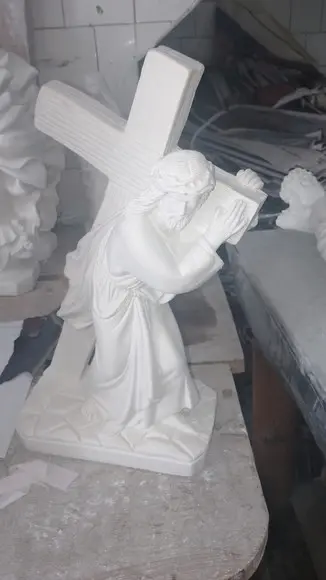 Senhor dos Passos Imagem Sr. dos Passos Escultura Gesso Cru