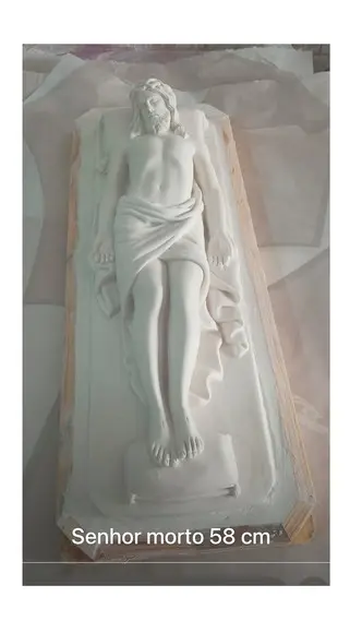 Senhor Morto Imagem Sr. Morto Escultura em Gesso Cru Grande