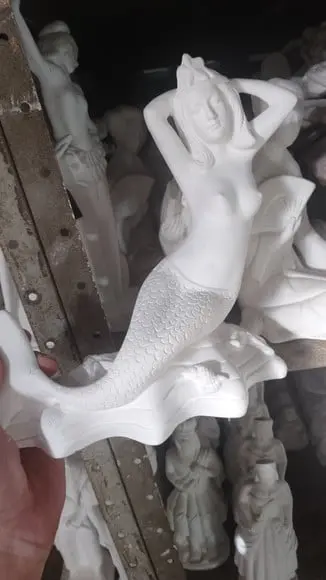 Sereia Imagem Sereia 2 Modelos Escultura em Gesso Cru