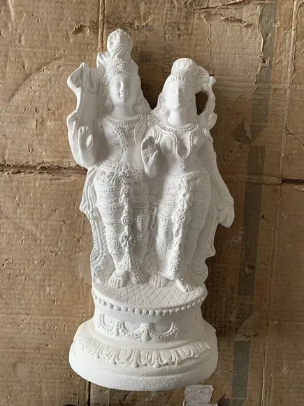 Shiva e Durga Imagem em Gesso Cru para Pintar