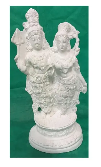 Shiva e Durga Imagem em Gesso Cru para Pintar