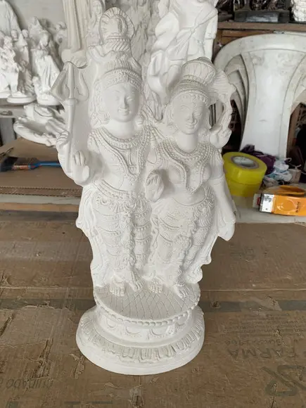 Shiva e Durga Imagem em Gesso Cru para Pintar