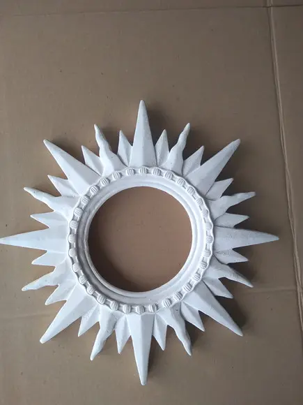 Sol Escultura do Sol Grande de Parede em Gesso Cru