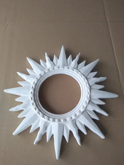 Sol Escultura do Sol Grande de Parede em Gesso Cru