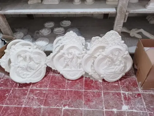 Via Sacra 15 Estações de Jesus Cristo 15 Imagem Peças Grande