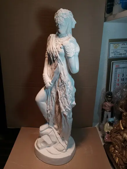 Yansã Imagem Yansã do Orixá do Candomblé Escultura Gesso Cru