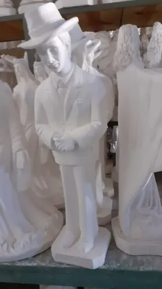 Zé Pelintra Imagem Zé Pelintra Grande em Gesso Cru 60cm