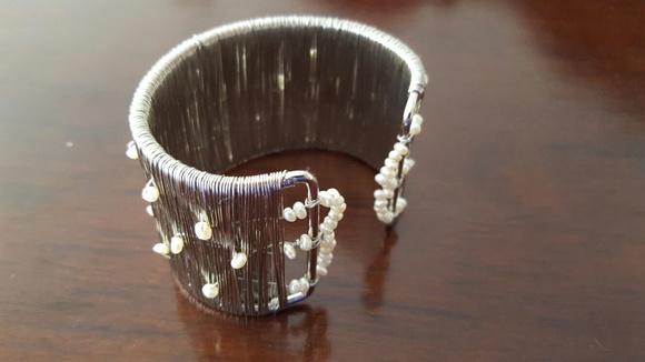 Bracelete de Prata e Pérolas