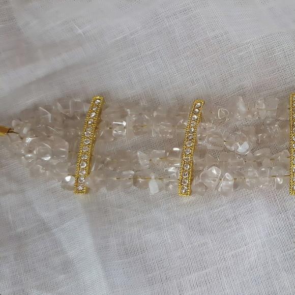 Bracelete Dourado com Cristais Incolores
