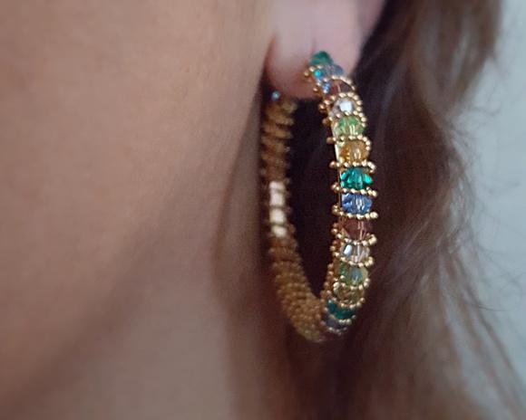 Brinco Argola com Cristais