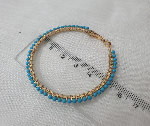 Brinco Argola com Pedras Naturais Azul Turquesa