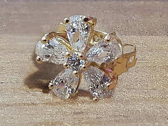 Brinco Argola Dourada com Cristais Transparentes