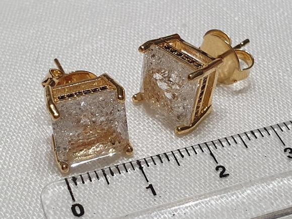 Brinco Banhado com Cristal Boreal Transparente