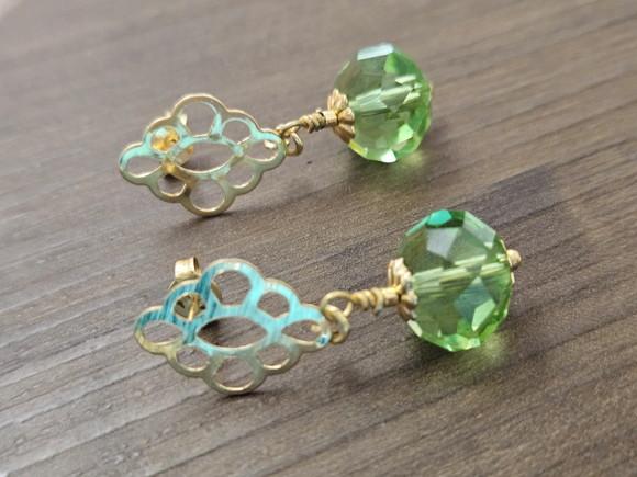 Brinco Banhado com Cristal Color Verde