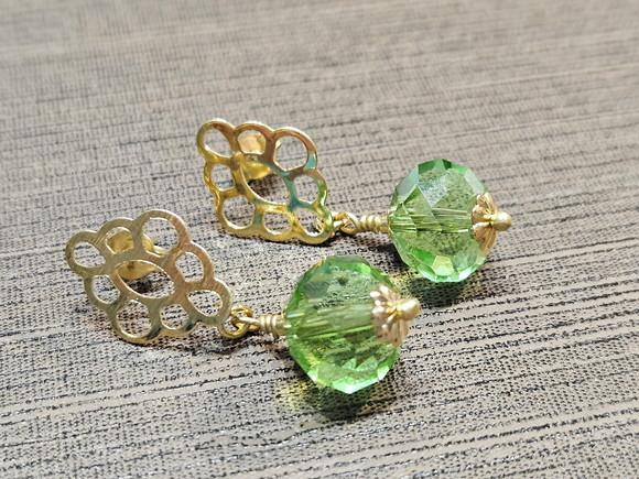 Brinco Banhado com Cristal Color Verde