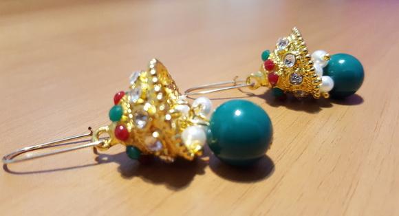 Brinco Gancho de Strass, Cristais e Pérolas