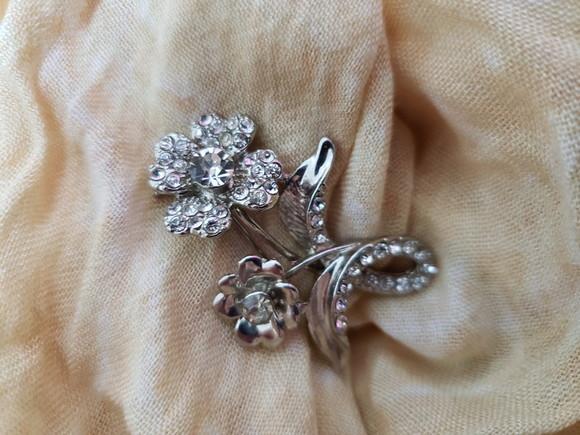 Broche banhado com Cristais e strass