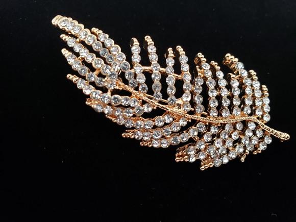 Broche Dourado Banhado Cravejado de Strass