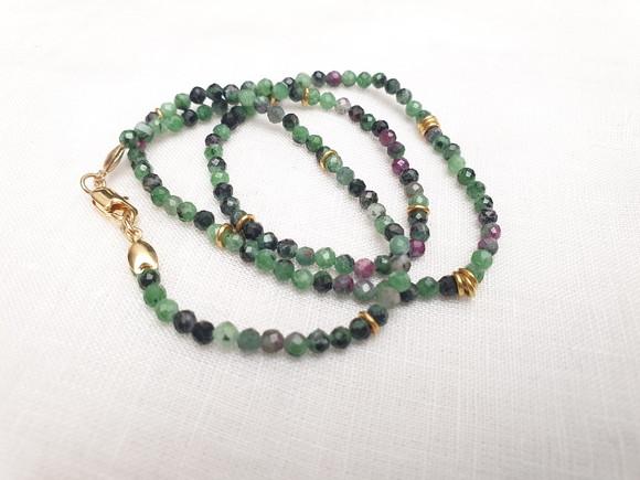 Choker de Pedras Naturais Rubi Zoisite