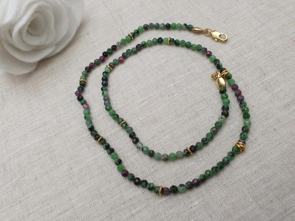 Choker de Pedras Naturais Rubi Zoisite