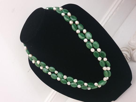 Colar Alternativo de Uma ou Duas Voltas com Jade Verde