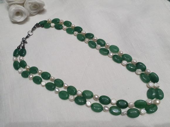 Colar Alternativo de Uma ou Duas Voltas com Jade Verde
