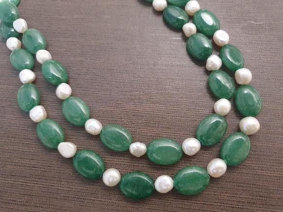 Colar Alternativo de Uma ou Duas Voltas com Jade Verde