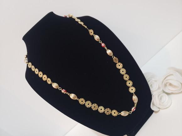 Colar Banhado Dourado com Olho Grego