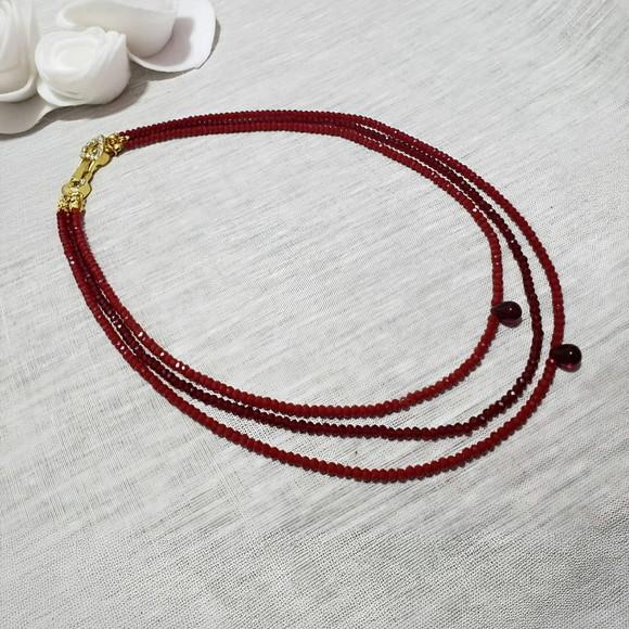 Colar Choker de Cristais e Pingentes Rubi